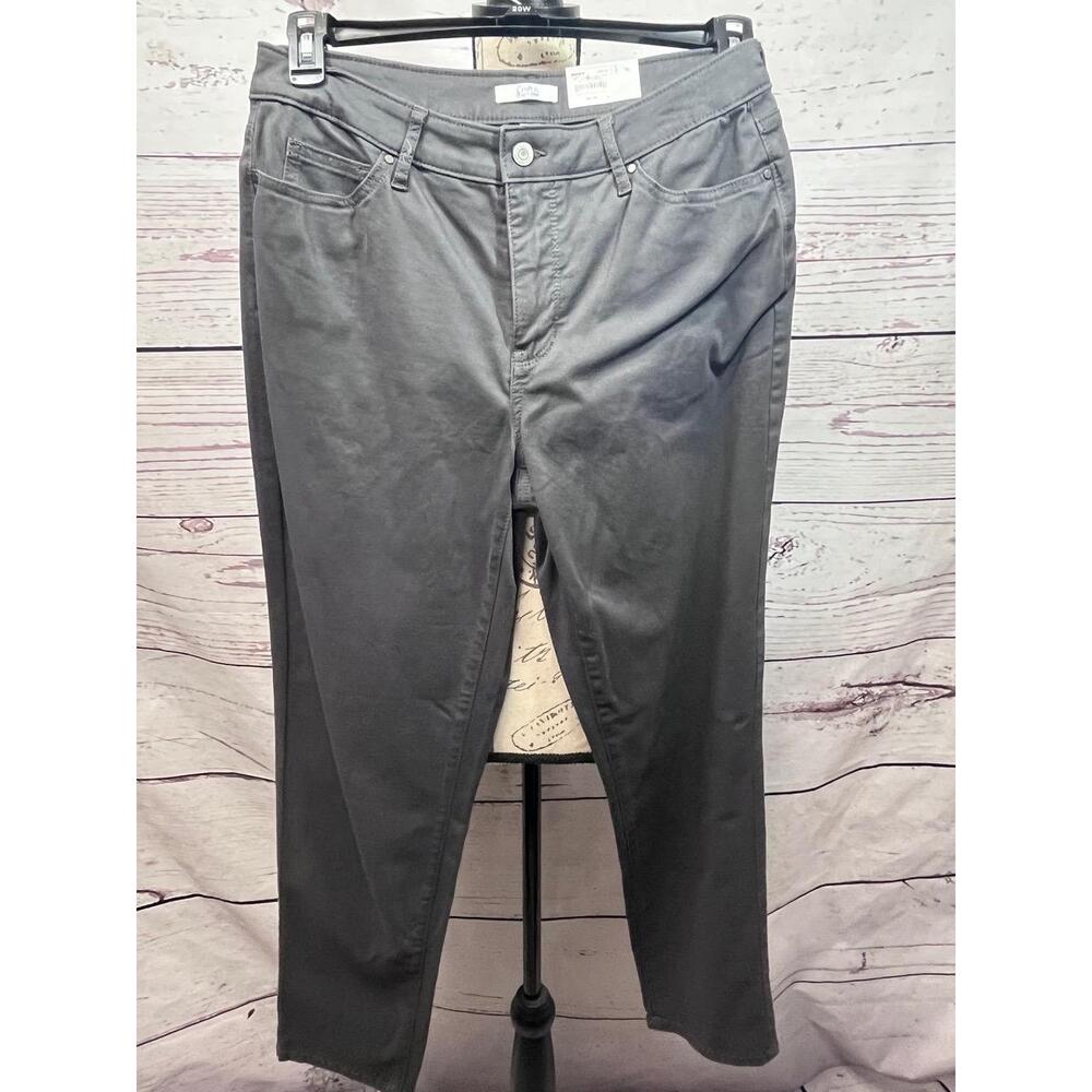 NWT Croft & Barrow Grey‎ Mid Rise Cropped Capri Pants Size 12
